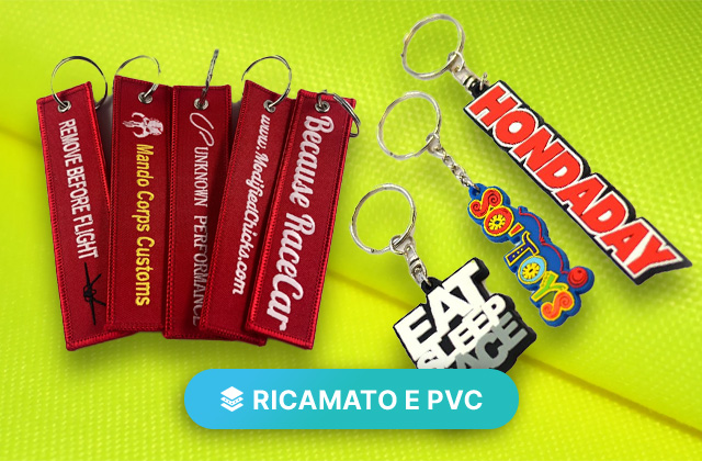 Porte-clés en PVC et Brodés en ligne